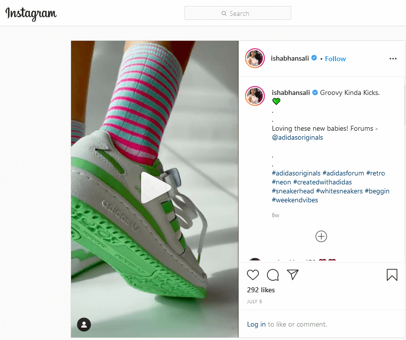 Adidas Originals Users Through Instagram Reels